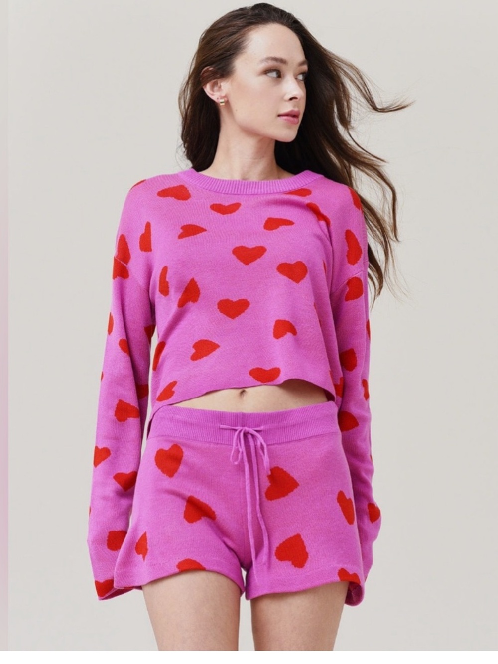 BEACH RIOT Women's Beach Sweater - Heart print size S